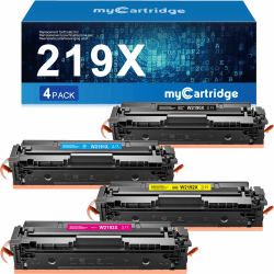 MYCARTRIDGE Ersatz für HP 219X Toner für HP 219A 219X für HP Color Laserjet Pro MFP 3302FDWG Toner für MFP 3302SDWG 3302FDNG Toner für W2190X W2191X W2192X W2193X(4 Pack) 219X Schwarz/Cyan/Gelb/Magenta