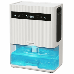 Airtok 3L Luftentfeuchter, Luftentfeuchter Elektrisch, Fläche 350 sq.ft, leiser Raumentfeuchter mit Timer, Automatische Abtauen, Automatische Abschaltung, 7 Farbe Licht, für Schlafzimmer, Keller Fine