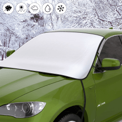 Senders Frontscheibenabdeckung Auto, Windschutzscheibenabdeckung Fixierung Faltbare Scheibenabdeckung Winter Frontscheibe Abdeckplane gegen Schnee, Frost, EIS, UV-Strahlung, Staub 175 * 120cm Silver