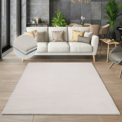 the carpet Cosy kuschelig Warmer Fellteppich, weich und elegant, waschbar und Fußbodenheizung geeignet, Öko-Tex Zertifiziert, Beige, 200 x 280 cm 200 x 280 cm Beige