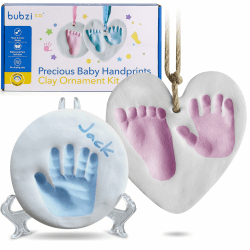Baby Handabdruck Fußabdruck Lehm Ornament Fussabdruck Set für Neugeborene und Kleinkinder, Baby Geschenk Mädchen Personalisierte Andenken,Baby Kinderzimmer Dekor, Einzigartige Andenken