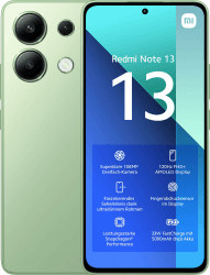 Xiaomi Redmi Note 13 Smartphone, 6+128GB, Handy ohne Vertrag, 6,67" FHD+ AMOLED Display, 5.000 mAh, 108MP Kamera, Dual-SIM, Grün Green 6+128 Note 13