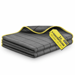Fiberize® Carbontücher (2er Set) - Fenstertücher für glasklare Autoscheiben ohne Streifen & Schlieren - fusselfreie Carbon Mikrofasertücher Auto Glastuch & Fensterputztücher - 350GSM, 50x40cm 2X Carbontücher