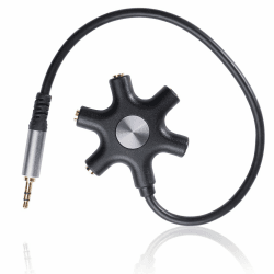 JTgugu 1 auf 5 Klinke Audio Splitter Stereo USB A/C 3,5 mm Multi Kopfhörer Klinkenstecker Adapter um bis zu 5 Geräte Aux Kopfhörer Splitter für Alles Audio Mischen zu verbinden Ausrüstung