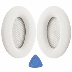 YOCOWOCO Ohrpolster für Bose Quiet Comfort 35 (QC35) und Quietcomfort 35 II (QC35 II) Ersatz Ohrpolster Mit weichem Protein Leder, Ohrpolster Ohrkissen für Bose QC 35/35II Kopfhörer Weiß