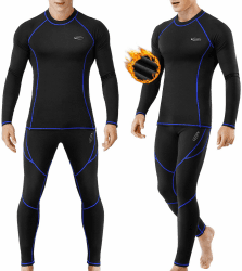 MOBIUSPHY Thermounterwäsche Herren, Funktionsunterwäsche Skiunterwäsche Winter Thermowäsche Set Warm Weich Funktionswäsche atmungsaktiv Thermo Unterwäsche Thermounterhemd Thermounterhose für Männer M Schwarz