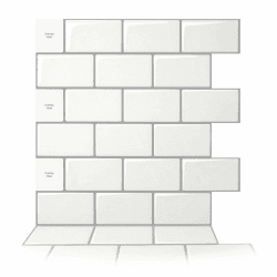Art3d 10 Blatt Metro Fliesen Selbstklebend fliesenaufkleber klebefliesen küche 3d Wandpaneele Selbstklebend Warmes Weiß mit Grauem Fugenmörtel 30 x 30 cm
