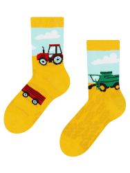 Dedoles Socken Unisex Damen Herren & Kinder Baumwolle viele lustige Designs Fussball Fahrrad Pferde Pflanzen Feuerwehr Geschenk links rechts verschieden 39-42 Traktor