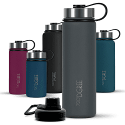 720°DGREE Edelstahl Trinkflasche 950ml “noLimit” - Auslaufsicher, Kohlensäure geeignet, BPA-Frei - Thermosflasche, Isolierflasche mit Schraubverschluss für Sport, Fitness, Outdoor +Gratis Sportdeckel 950 ml 02 Midnight Black | Schwarz