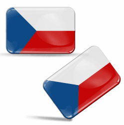 Biomar Labs® 2 x Aufkleber 3D Gel Silikon Stickers Tschechische Republik Czech Republic Flag Flagge Fahne Auto Motorrad Fahrrad Fenster Tür PC Handy Tablet Laptop F 49