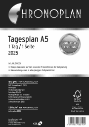 Chronoplan 50225 Kalendereinlage 2025 (Tagesplan A5 (148x210mm), Ersatzkalendarium für Terminplaner, Tagesplaner, ideal für detaillierte Tagesplanung, 1 Tag auf 1 Seite, mit Universallochung) weiß 2025 A5