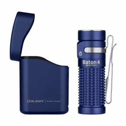 OLIGHT Baton 4 kit Mini LED Taschenlampe mit dimmbarem Ladecase, Wiederaufladbare Taschenlampe bis zu 190 Tage Laufzeit, 1300Lm 170m Leuchtweite superhelle kleine Taschenlampe für Alltag, IPX8 Blau