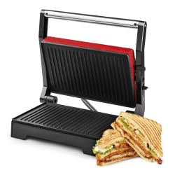 Ufesa Kontaktgrill und XXL Sandwichtoaster für alle Toastgrößen geeignet, Steak und Panini Grill, antihaftbeschichtet Sandwichmaker, Elektrogrill leicht zu reinigen, isolierte Handgriffe, 1000W,PR1000 Grill 1000W