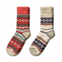 NORDIC Socks 2 Paar Merino Wollsocken für Männer & Frauen, Wintersocken, Warme socken, Weich und Bequem 39-42 Ida