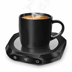 Kaffeewärmer,Elektrischer Kaffeewärmer für den Schreibtisch mit 3 Temperatureinstellungen，Becherwärmer für Getränke, Drinks, Tee, geeignet für Büro und Zuhause,1-12H(Schwarz)