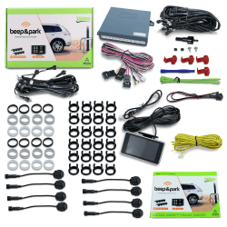 VALEO 632202 Einparkhilfe Beep&Park Kit: 8 Sensoren + 1 LCD Display Fronteinbau oder Heckeinbau 8 Sensoren + LCD-Bildschirm