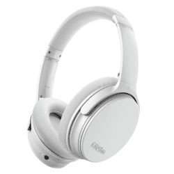 Srhythm NC35 Active Noise Cancelling Kopfhörer Kabellos Bluetooth - LDAC Modus, Schnellladung, 50+ Wiedergabe Over-Ear Kopfhoerer mit Mikrofon, Verbindung von 2 Geräten, Memory Protein Ohrmuscheln Nebel Weiß