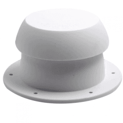 GeKLok RV-Ventilkappe, runde Abluftkappe, runde Pilzkopf-Form, Lüftungskappe, RV-Belüftungskappe, Pilzkopf-Form für Wohnmobil-Zubehör, oben montiert (weiß)