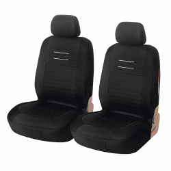 Upgrade4cars Auto-Sitzbezüge Vordersitze Schwarz | Auto-Sitzbezug Set Universal | Auto-Schonbezüge für Fahrersitz & Beifahrer