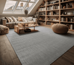 Paco Home Outdoor Teppich Wetterfest Wohnzimmer Balkon Küchenteppich Flachgewebe Sisaloptik Meliert Einfarbig, Grösse:140x200 cm, Farbe:Grau 140 x 200 cm (Rechteckig) Grau