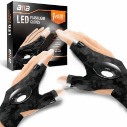 BIIB Geschenke für Männer, LED Handschuhe mit Licht, Gadgets für Männer, Vatertagsgeschenke für Papa, Geburtstagsgeschenk für Männer Geschenke für Papa, Weihnachten Geschenke, Angelzubehör