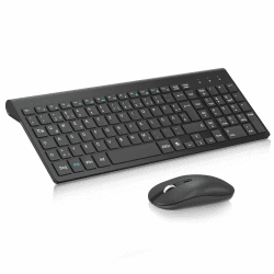 EasyTyping Tastatur - Tippen Sie mit Leichtigkeit und verdoppeln Sie Ihre Effizienz! Cimetech KF10 Kabellose Tastatur mit High-End-Laptop Tastatur Technologie, von Tippschwierigkeiten verabschieden Slim_Schwarz