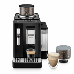 De'Longhi Rivelia EXAM440.35.B Kaffeevollautomat mit Milchaufschäumdüse, Wechselbarer Bohnenbehälter, 8 Kaffeegetränke auf Knopfdruck, Extra-Shot-Funktion, 3,5" Touch-Display, Onyx Schwarz Ohne LatteCrema Milchsystem Kaffeevollautomat Schwarz
