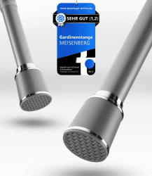 MEISENBERG Teleskopstange - Grau Gardinenstange ohne Bohren – Klemmstange Ausziehbar, Vorhangstange zum Klemmen - Ideal für Vorhang & Gardinen, Ø32mm (120-170 cm) 120 x 170 cm Grau