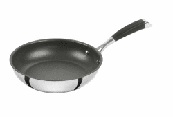 CORNELIA POLETTO BY ZWILLING Bratpfanne, 28 cm, mit 4-lagiger Antihaftbeschichtung mit Diamantpartikeln, 18/10 Edelstahl, für alle Herdarten inkl. Induktion, Silber-schwarz 28cm