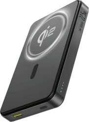 Baseus Qi2 Magsafe Powerbank 10000mAh, Magnetische Power Bank Kabellose, Externe Batterie PD 22.5W Schnellladung, Externer Akku für iPhone 16/15/14/13, Mini Powerbank USB-C, Klein Aber Stark, Schwarz Qi2 Schwarz
