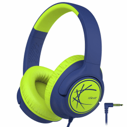 iClever Kopfhörer Kinder, Kopfhörer für Kinder mit Kabel 85dBA Sichere Lautstärke, Stereo Sound, Over Ear Faltbare 3.5 mm Jack Kinder kopfhörer für iPad, Tablets, Schule, Reisen, Blau Grün