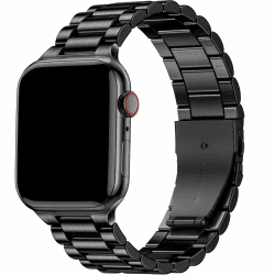 Netolo Metall Armband Kompatibel mit Apple Watch 49mm 46mm 45mm 44mm 42mm 41mm 40mm 38mm/ iWatch Series 10 9 8 7 6 5 4 3 2 1 SE Ultra 46mm/45mm/44mm/42mm(Series 3 2 1) Schwarz