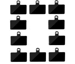 YiXuTag Handy Schlüsselband, Handy Lanyard Pads,10PCS Ersatz Aufnäher mit Metallring, Universal Handy Lanyard, Handy Umhängeband, zum Schutz, kompatibel mit den meisten Smartphones black