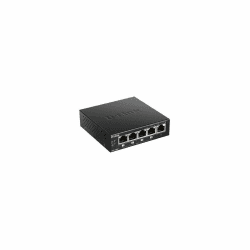 D-Link DGS-1005P, 5-Port Unmanaged PoE+ Gigabit Switch (4 x 10/100/1000 Mbit/s BaseT PoE Port, 1 x 10/100/1000 Mbit/s BaseT Port, 60W PoE Kapazität, Plug & Play, lüfterlos, Metallgehäuse) 5-Port PoE Gigabit Ethernet