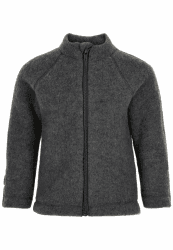 Mikk-line Walkjacke | OEKO-TEX Standard 100 | Babyjacke mit Reißverschluss für baby und kinder | 95% Wolle - 100% mulesingfrei Merinowolle | Für Mädchen und Jungen | Umkehrbare Bündchen 92 Anthracite Melange