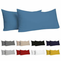 Dreamzie Kissenbezug 40 x 80 (Set mit 2) - 100% Jersey Baumwolle 150 g/qm Kissenbezüge -Blau - Für Kissen 40 x 80 cm - Kissenhülle - Kissenbezug - Resistent und Hypoallergen 40 x 80 cm Blau