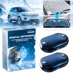 2 Stück Anti-Freeze Electromagnetic Car Snow Removal Device, Solar Elektromagnetische Schneeräumung, Cordless Anti-Frost Auto Schnee Removal Device, Tragbarer Auto Defroster,für EIS,Schnee,Frost (A)