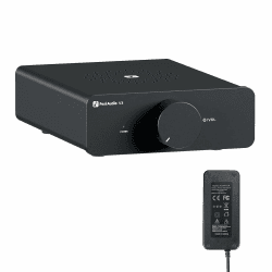 Fosi Audio V3 HiFi Verstärker 600Watt, TPA3255 Mini 2.0CH Klass-D Stereo Verstärker 300W x 2, Amplifier für Leutsprecher, inkl. 48V/5A Stromversorgung