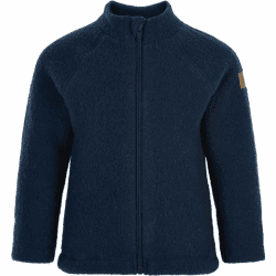 Mikk-line Walkjacke | OEKO-TEX Standard 100 | Babyjacke mit Reißverschluss für baby und kinder | 95% Wolle - 100% mulesingfrei Merinowolle | Für Mädchen und Jungen | Umkehrbare Bündchen 92 Blue Nights