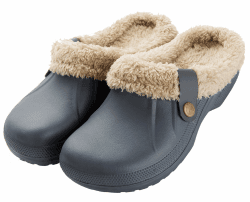 CELANDA Clogs Gefüttert Damen Herren Warm Hausschuhe wasserdichte Gartenclogs mit Fell Frauen Geschlossen Lined Clogs Winter Plüsch Pantoletten 39/40 EU Grau