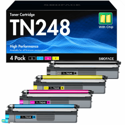 SODFACE TN248 TN248XL TN-248CMYK TN-248VAL Kompatibel für Brother TN-248 TN248 Toner für Brother MFC-L3760CDW Toner DCP-L3560CDW MFC-L3740CDW MFC-L8390CDW HL-L3240CDW (Schwarz, Magenta, Gelb, Cyan) 1-Schwarz, 1-Cyan, 1-Gelb, 1-Magenta