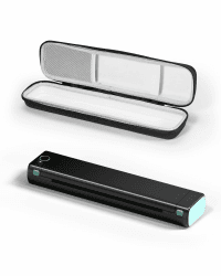 Phomemo M08F A4 Mobiler Drucker, Thermodrucker Unterstützt A4 Thermopapier, Tragbarer Drucker für Unterwegs Reisedrucker für Büro, Zuhause,mit 1 Aufbewahrungsbox Drucker+1 Case Schwarz Grün