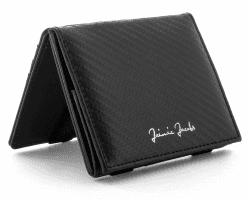 Jaimie Jacobs Flap Boy Das Original Magic Wallet mit Münzfach RFID-Schutz Magischer Geldbeutel Portemonaie mit Kleingeldfach Herren echtes Leder Carbon