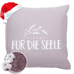 HERBALIND Lavendelkissen Für Die Seele 20x20 cm Schlafkissen mit Füllung - Duftkissen zum Schlafen, Oeko TEX 100% Baumwolle, Kräuterkissen mit Lavendel ohne Chemie - Deko Kissen - Geschenk für Frauen