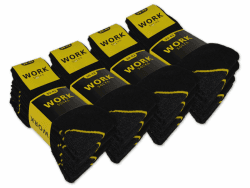 Herren Arbeitssocken (10 oder 20 Paar) WORK Socken Baumwolle 43-46 20 Paar | Schwarz