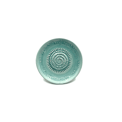 Kaladia - Keramik Reibeteller/Keramikhobel - ideal für Ingwer, Parmesan etc. - Motiv: Türkis - Durchmesser: 12 cm - handgemacht & handbemalt - Made in Spain Reibeteller Navarra 12 cm Türkis