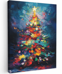 MuchoWow© Weihnachtsdeko Wandbilder 50x70 cm Wohnzimmer Wanddeko Schlafzimmer Weihnachtsgeschenke Zimmer Deko auf Wand Dekoration Wall Art Geschenke Weihnachtsbaum - Weihnachten - Farbenfroh Weihnachten - Farbenfroh 70L x 50B cm