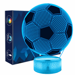 OkiyiD Fußball Nachtlicht, Fußball Spielzeug für Jungen, 3D Lampe mit 16 Farben Ändern und Fernbedienung, Geschenke für Sport Fußballfans Kinder Mädchen Jungen（Fußball-Nachtlicht） Farbe 1