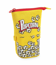 Xespis Federmäppchen Reißverschluss, Teleskopisch Mäppchen, 2-in-1 Standmäppchen, Federtasche Mädchen, Schüttelpenal Teenager, Schulmäppchen, für Mädchen Geschenke 7 8 9 10 11 12 Jahre (Popcorn)