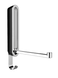 WENKO Klapphaken Premium Sigma, Klappbarer Wandhaken mit Abrutschsicherung, Metall/Kunststoff, 2,5 x 18 x 2,5 cm, Schwarz